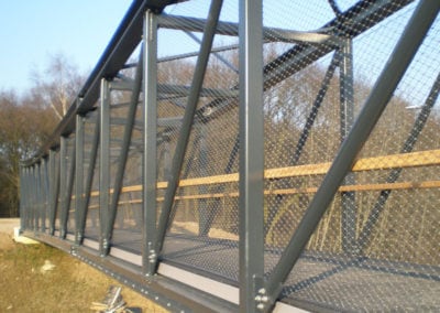 Veilige voetgangersverbinding brug Heerlen door RVS veiligheidsnetten