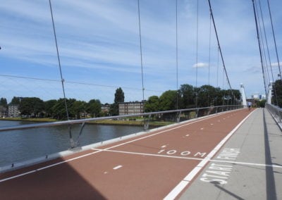 foto van Dafne Schippersbrug met railing van staalkabelnetten