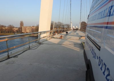 Aanvang montagewerkzaamheden RVS staalkabelnetten Dafne Schippersbrug